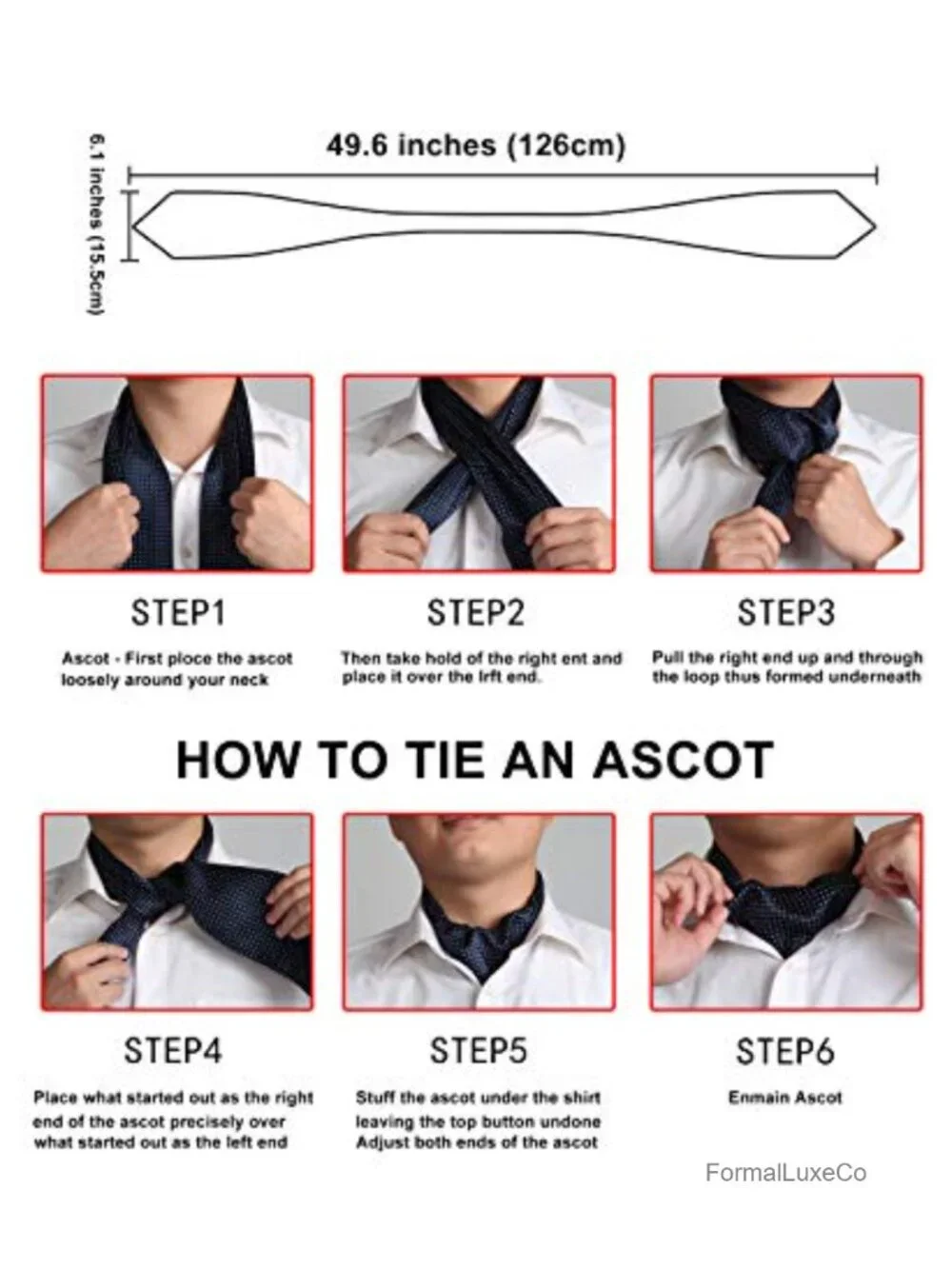 Men's Paisley Ascot Tie & Pocket Square Set Microfiber Cravat Wedding